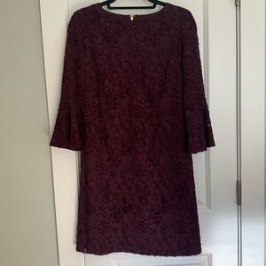 Tommy Hilfiger Plum Purple Dress with Bell Sleeves